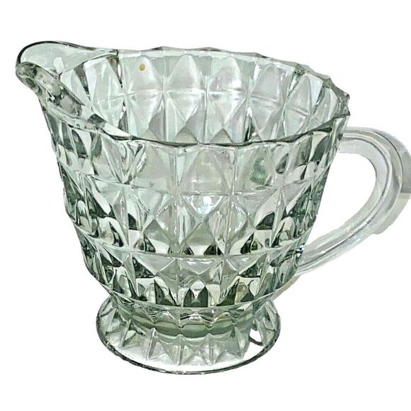 Jeannette Windsor Footed Creamer Depression Crystal 3 1/4-in Clear Pressed Glass - Picture 2 of 3